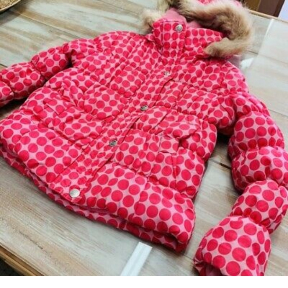 Dollhouse Sz 7/8 Girls Pink Polka dot puffer jacke